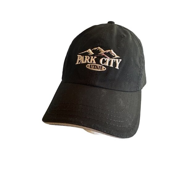 American Dry Goods Other - Park City Utah Black Embroidered Hat Cap Adjustable